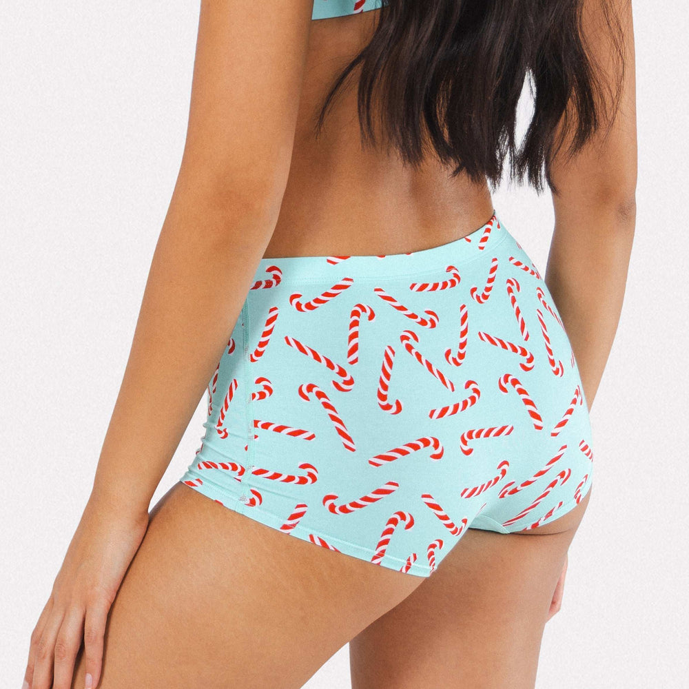 The Peppermint Pimp Canes | Candy Cane Modal Boyshort Underwear - Shinesty - Flyclothing LLC