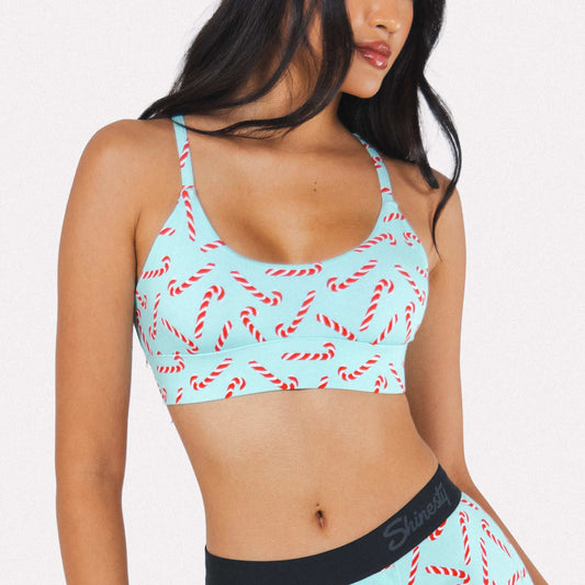 The Peppermint Pimp Canes | Candy Cane Boob Hammock™ Scoop Bralette - Shinesty - Flyclothing LLC