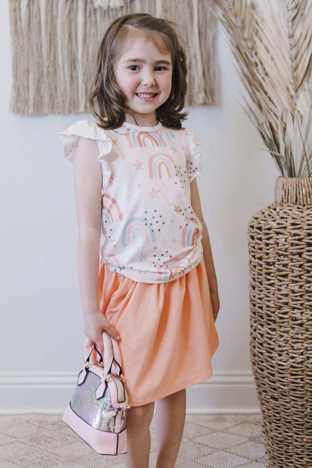Over the Rainbow S/S Ruffle Tee - Mila & Rose ® - Flyclothing LLC