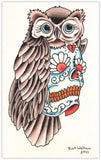 Black Market Art Company Owl Sugar Skull Print - Black Market Art Company - Flyclothing LLC