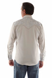 Scully Leather Light Grey Floral Tooled Embroidery Shirt - Scully Leather - Flyclothing LLC