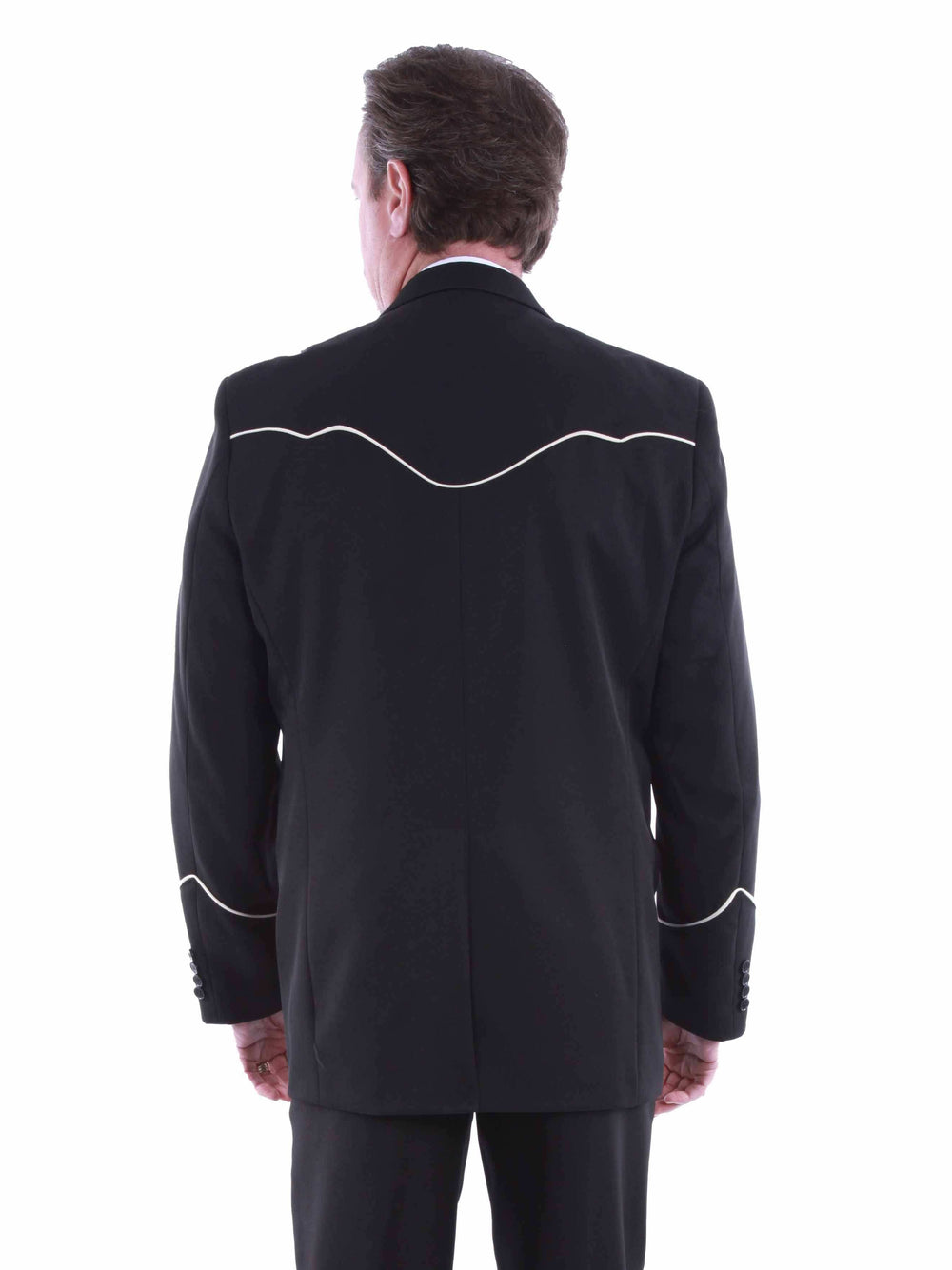 Scully BLACK SOLID BLAZER W/PIPING - Scully Leather - Flyclothing LLC