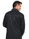 Scully BLACK SOLID SHIRT W/CANDY CANE PIPING - Scully Leather - Flyclothing LLC