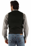 Western Scully Jet Black Floral Tooled Embroidered Vest - Scully Leather - Flyclothing LLC