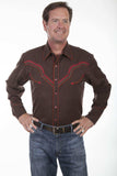 Scully Leather Brown Embroidered Thunderbird Shirt - Scully Leather - Flyclothing LLC