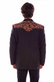 Western Scully Black-Brown Floral Embroidered Blazer - Scully Leather - Flyclothing LLC