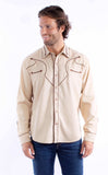 Scully Leather tan solid shirt with piping & arrows - Scully Leather - Flyclothing LLC