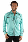 Scully Leather turquoise solid shirt with piping & arrows - Scully Leather - Flyclothing LLC