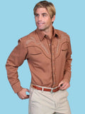 Scully Leather Brown Bootstitch Shirt - Scully Leather - Flyclothing LLC