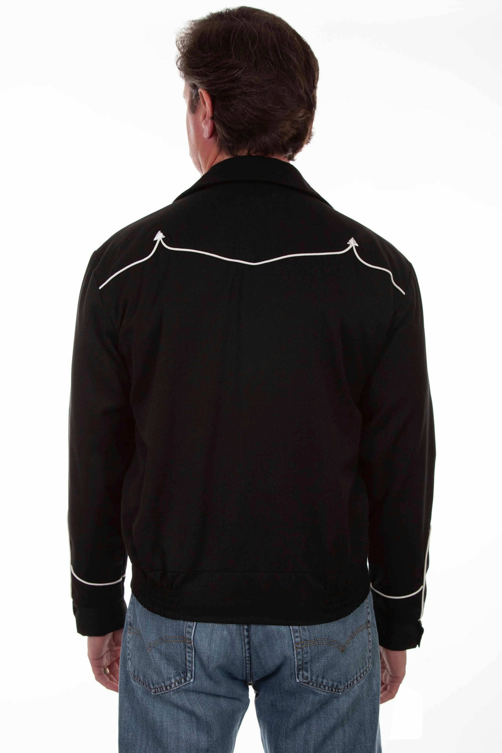 western scully black bolero jacket w/piping - Scully Leather - Flyclothing LLC