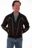 western scully black bolero jacket w/piping - Scully Leather - Flyclothing LLC