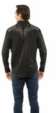 Western Scully 65% polyester 35% rayon Black Emb. Shirt w/studs - Scully Leather - Flyclothing LLC