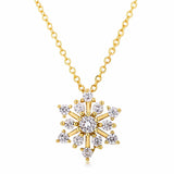 Contemporary Gold Plated CZ Snowflake Necklace - JGI - Flyclothing LLC