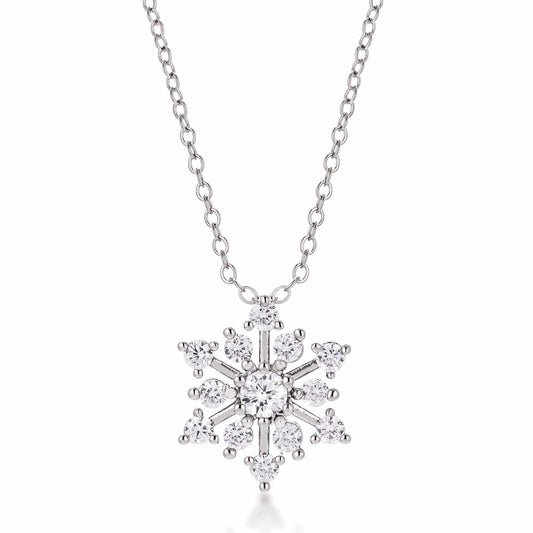 Contemporary CZ Snowflake Necklace - JGI - Flyclothing LLC