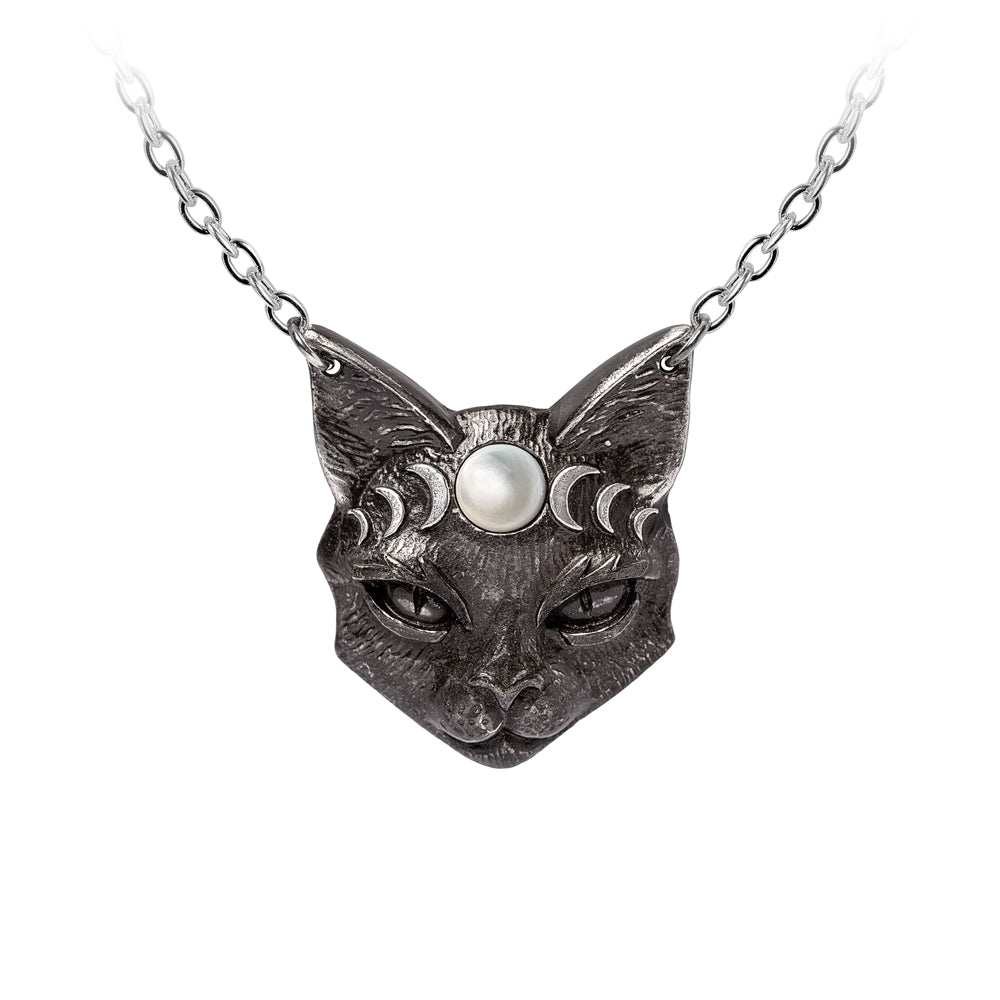 Alchemy Gothic Mystic Moon Cat Pendant - Alchemy Gothic - Flyclothing LLC
