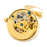 Gold on Gold Kinetic Watch Movement Cufflinks - Cufflinks.com - Flyclothing LLC