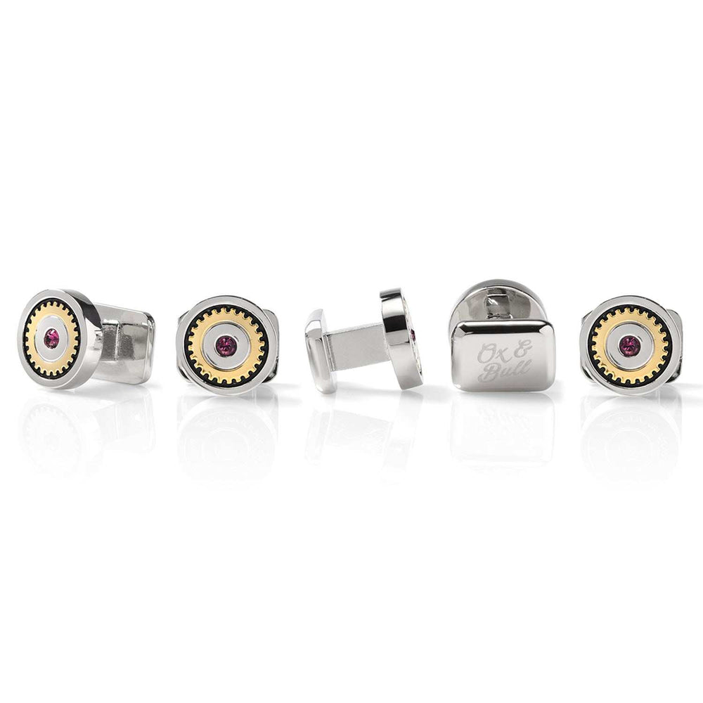 Gear Amethyst Stone 5-Studs - Cufflinks.com - Flyclothing LLC