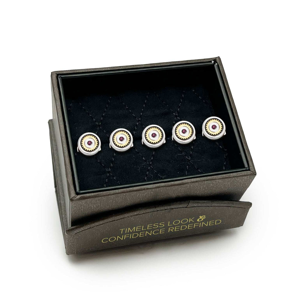 Gear Amethyst Stone 5-Studs - Cufflinks.com - Flyclothing LLC