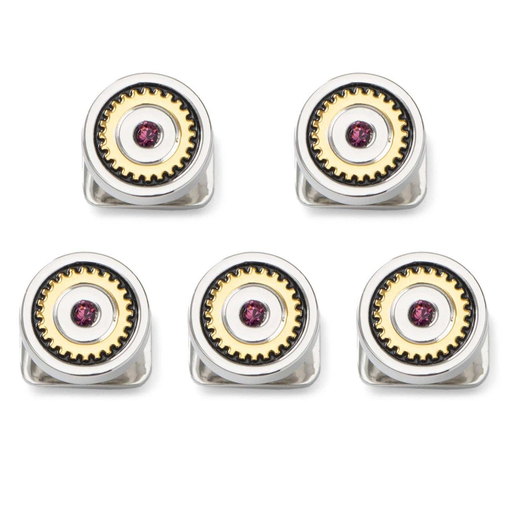 Gear Amethyst Stone 5-Studs - Cufflinks.com - Flyclothing LLC