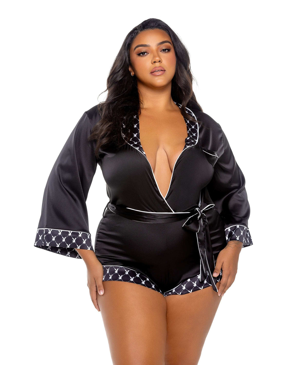 Playboy Bunny Smoke Lounge Romper - Roma Costume - Flyclothing LLC