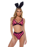 Playboy Flocked Bunny Bralette 2pc Set - Roma Costume - Flyclothing LLC