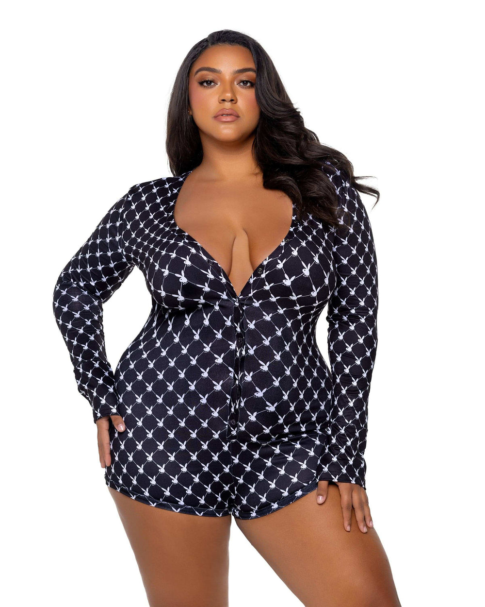 Playboy Bunny Cozy Lounge Romper - Roma Costume - Flyclothing LLC