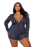 Playboy Bunny Cozy Lounge Romper - Roma Costume - Flyclothing LLC