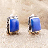 Roped Blue Lapis Golden Clip Earrings - Barse Jewelry - Flyclothing LLC