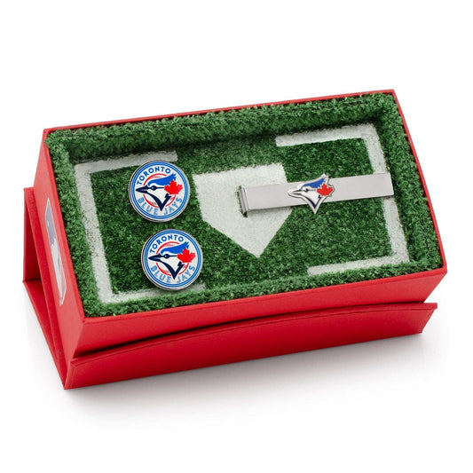 MLB Toronto Blue Jays Cufflinks and Tie Bar Gift Set - Cufflinks.com - Flyclothing LLC