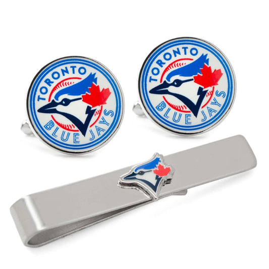 MLB Toronto Blue Jays Cufflinks and Tie Bar Gift Set - Cufflinks.com - Flyclothing LLC