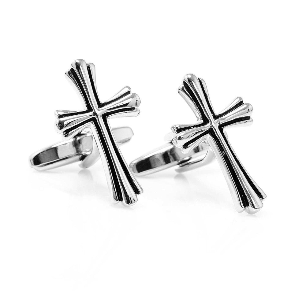 Silver Cross Cufflinks - Cufflinks.com - Flyclothing LLC