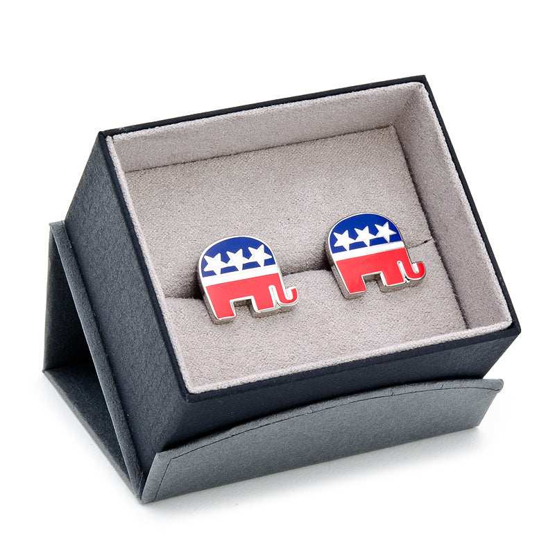 Republican Elephant Cufflinks - Cufflinks.com - Flyclothing LLC
