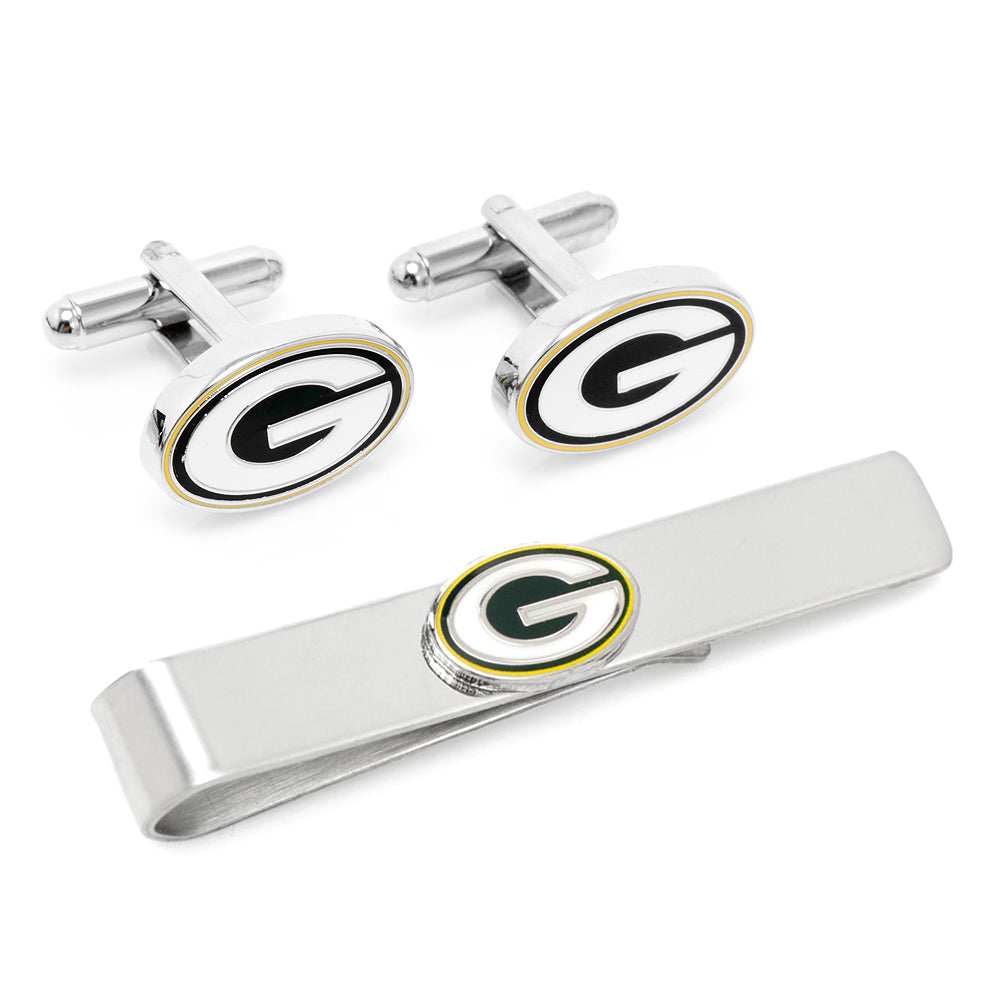 NFL Green Bay Packers Cufflinks and Tie Bar Gift Set - Cufflinks.com - Flyclothing LLC