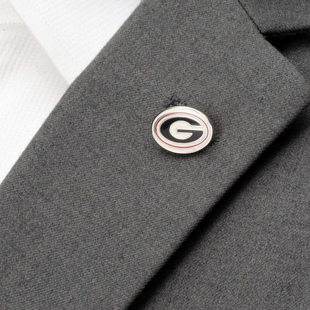 NCAA University of Georgia Bulldog Cufflinks and Lapel Pin Gift Set - Cufflinks.com - Flyclothing LLC