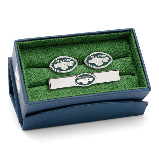 NFL New York Jets Cufflinks & Tie Bar Gift Set - Cufflinks.com - Flyclothing LLC