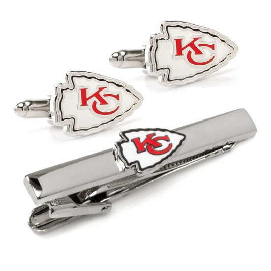 NFL Kansas City Chiefs Cufflinks and Tie Clip Gift Set - Cufflinks.com - Flyclothing LLC