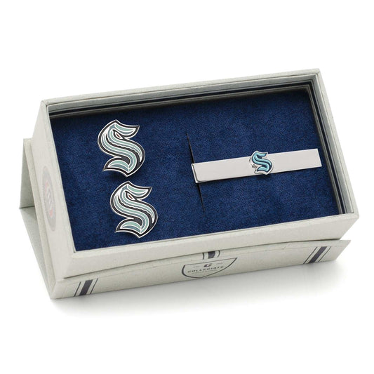 NHL Seattle Kraken Cufflinks & Tie Clip Gift Set - Cufflinks.com - Flyclothing LLC