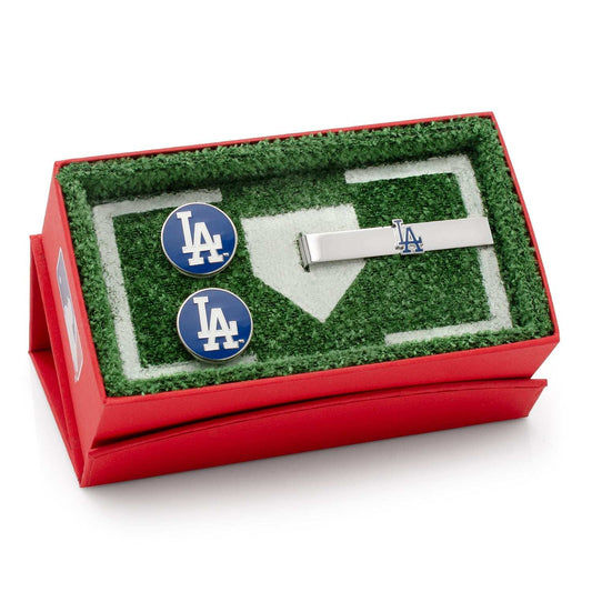 MLB LA Dodgers Cufflinks and Tie Bar Gift Set - Cufflinks.com - Flyclothing LLC