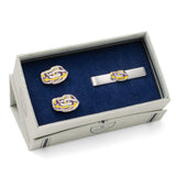 NCAA LSU Tiger's Eye Cufflinks and Tie Bar Gift Set - Cufflinks.com - Flyclothing LLC