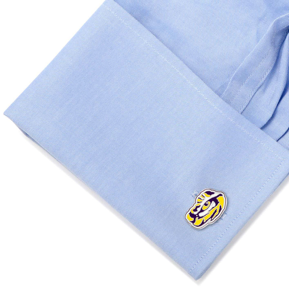 NCAA LSU Tiger's Eye Cufflinks and Tie Bar Gift Set - Cufflinks.com - Flyclothing LLC