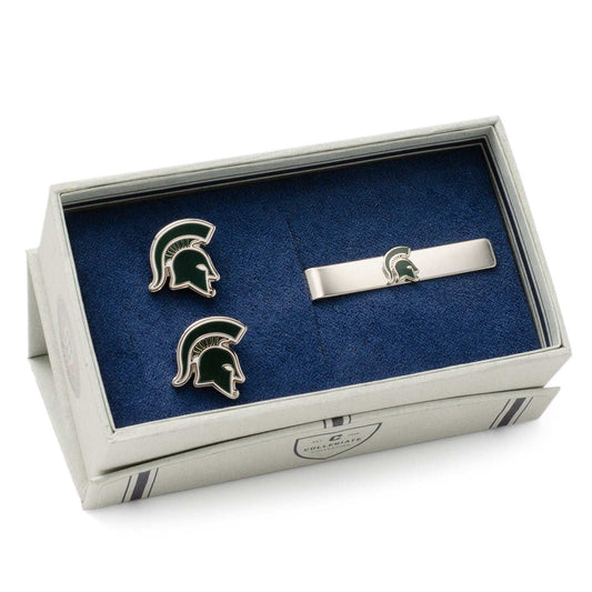 NCAA Michigan State Spartans Cufflinks and Tie Bar Gift Set - Cufflinks.com - Flyclothing LLC