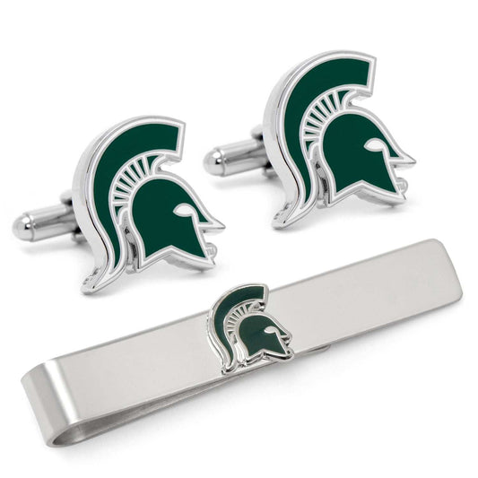 NCAA Michigan State Spartans Cufflinks and Tie Bar Gift Set - Cufflinks.com - Flyclothing LLC