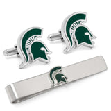 NCAA Michigan State Spartans Cufflinks and Tie Bar Gift Set - Cufflinks.com - Flyclothing LLC