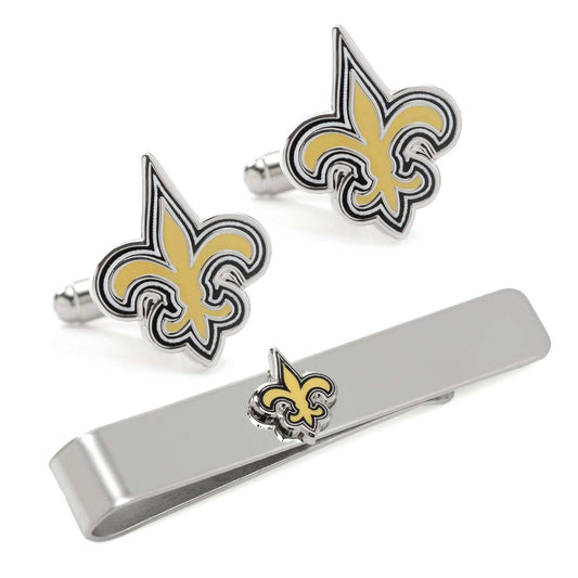 NFL New Orleans Saints Cufflinks and Tie Bar Gift Set - Cufflinks.com - Flyclothing LLC