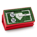 MLB New York Yankees Pinstripe Cufflink and Tie Bar Gift Set - Cufflinks.com - Flyclothing LLC