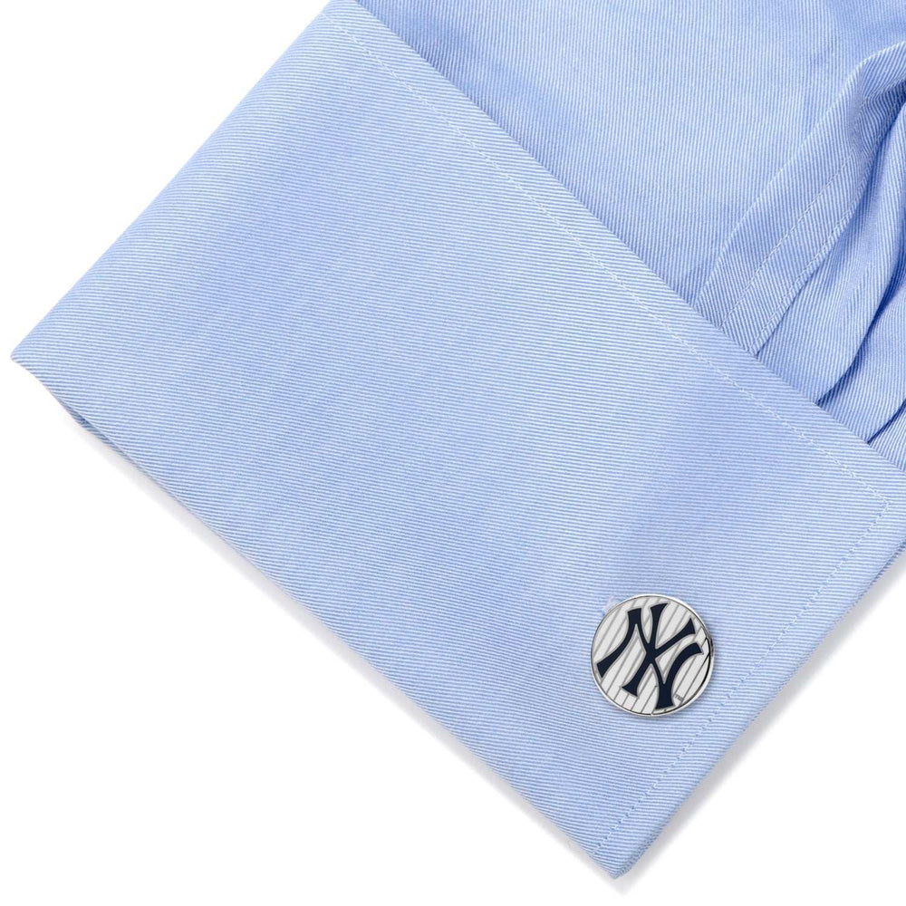 MLB New York Yankees Pinstripe Cufflink and Tie Bar Gift Set - Cufflinks.com - Flyclothing LLC