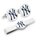 MLB New York Yankees Pinstripe Cufflink and Tie Bar Gift Set - Cufflinks.com - Flyclothing LLC