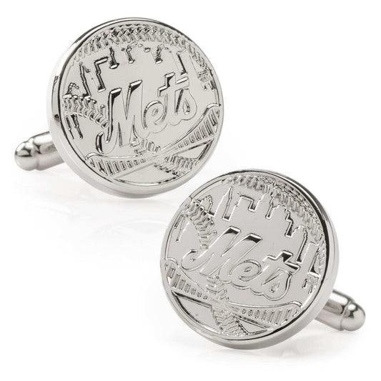 MLB New York Mets Silver Edition Cufflinks - Cufflinks.com - Flyclothing LLC