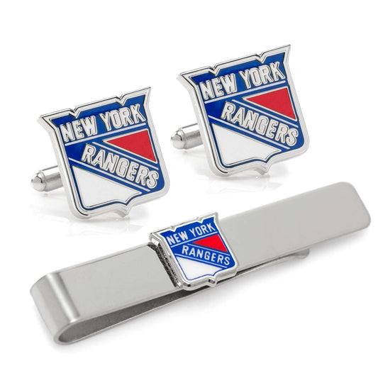 NHL New York Rangers Cufflinks & Tie Bar Gift Set - Cufflinks.com - Flyclothing LLC