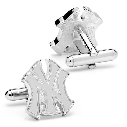 MLB New York Yankees Silver Logo Cufflinks - Cufflinks.com - Flyclothing LLC